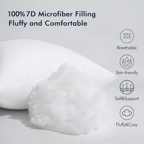 MIULEE 24x24 Euro Pillow Inserts Set of 2, Throw Pillows - Image 4