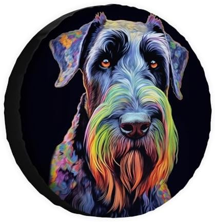 Colorful Giant Schnauzer Dog Spare Tire Cover Pet Animal Wheel Protectors by GUGLILI