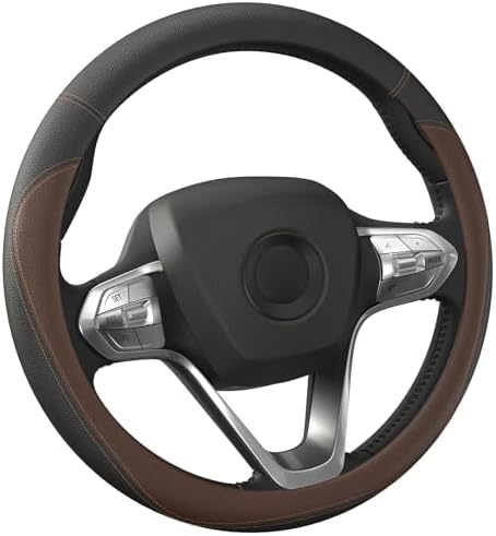 HOTOR Car Leather Steering Wheel Cover Universal 14.5"-15" by HOTOR