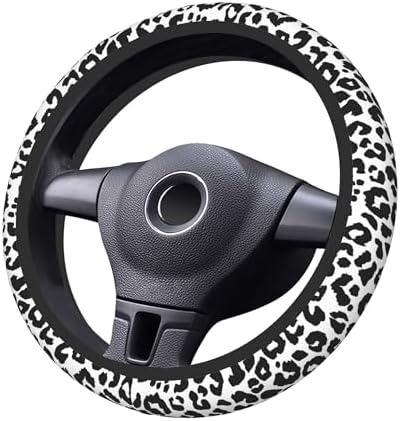 Black Leopard Print Steering Wheel Cover - Image 4