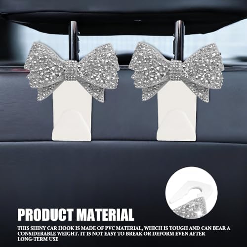 2PCS Car Seat Headrest Hooks, Car Bag Hooks, Cute Bow Knot Vehicle Seatback - Image 5