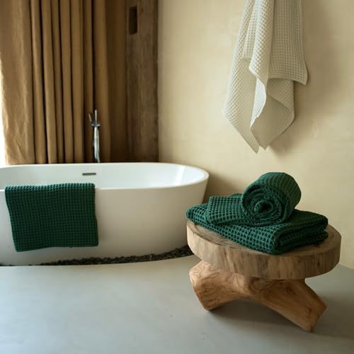 Luxury Organic Japanese Cotton Waffle Bath Towel | Thick, Quick Dry Bathroom - Image 6