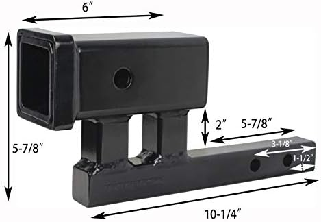 MaxxHaul Hitch Receiver Adapter and Extender Converts 1-1/4" to 2" 4" Rise or - Image 4