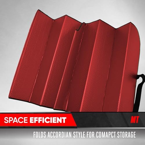 Motor Trend Red Accordion Folding Car Windshield Sun Shade - Image 6