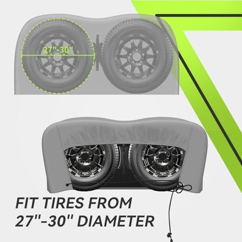 RVMATE RV Tire Covers, Dual Axle Wheel Cover, 2 Pack, Fit 27"-30" Dia. Tire - Image 3