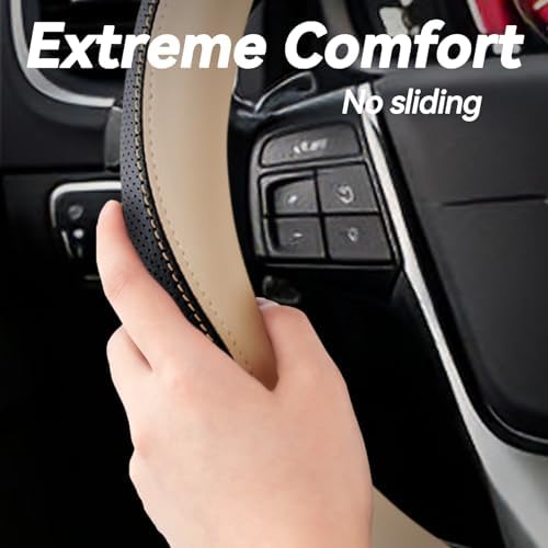 Car Steering Wheel Cover, Non-Slip Leather Protector - Image 5