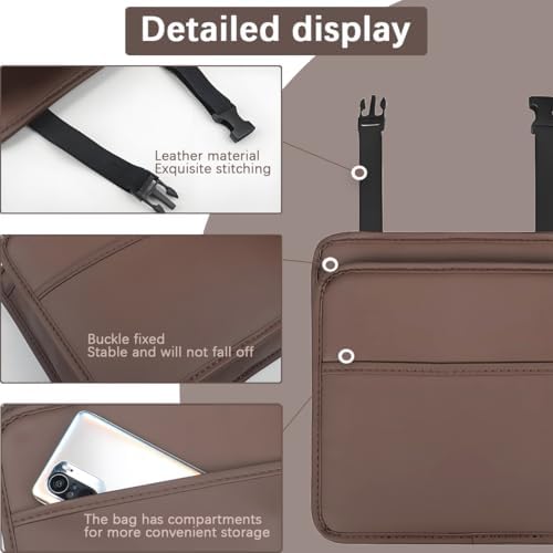 Zpana Car Seat Back Organizer, Leather Multipurpose Hanging Vehicle Backseat - Image 6