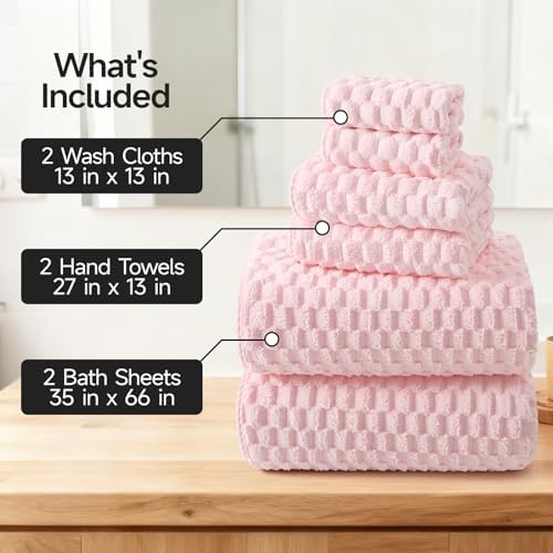 REDKISS Pink Microfiber Bath Towels Set - Image 2