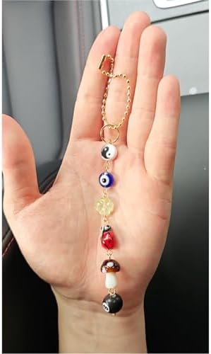 Evil Eye Car Hanging Ornament, Cute Good Luck Rearview Mirror Charm - Image 2