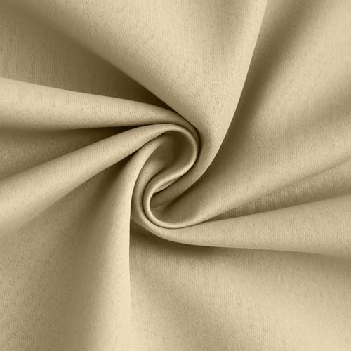 Yakamok Beige 100% Blackout Curtains 84 Inches Long - Image 3