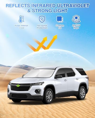 Canvcle Sunshades for Chevrolet/Chevy Traverse 2018-2023 Accessories Windshield - Image 2