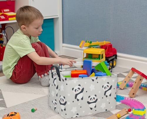Kids Basket Panda Storage Bins for Girls Rectangular Baby Gift Baskets Cute Toy - Image 6