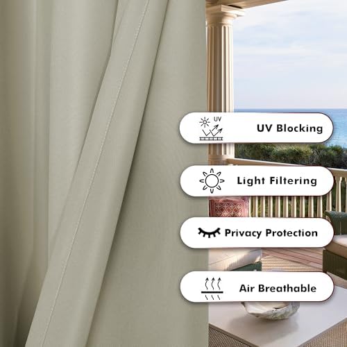 BONZER Extra Wide Waterproof Outdoor Curtains - Image 4