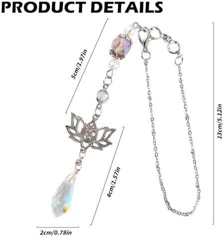Lotus Healing Crystal Rearview Mirror Charm Christian Suncatcher - Image 5