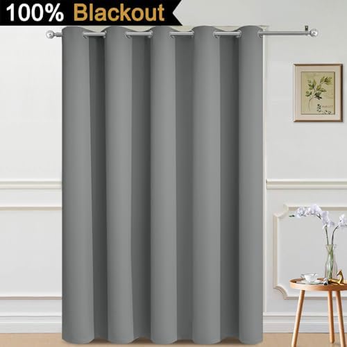 Yakamok Dove Grey Blackout Patio Door Curtain Panels W70 x L84, 1 Panel - Image 2