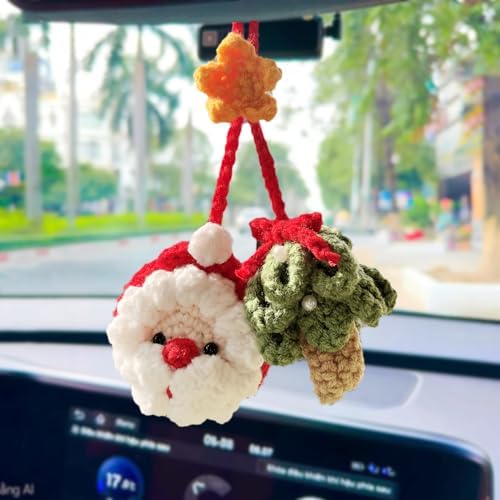Cute Crochet Pine Tree Santa Claus Christmas Hanging Plant by 96CRVFT