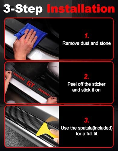 Door Sill Protectors for 3-Serie M340i, Carbon Fiber Leather Front/Rear Door - Image 4