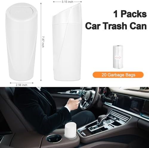 Car Trash Can, Leakproof Mini Car Garbage Can Cup Holder - Image 6