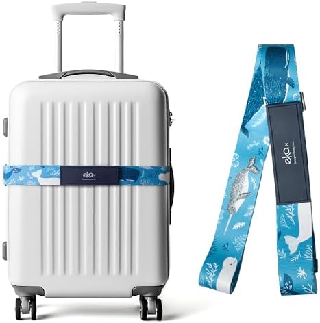 Luggage Straps for Suitcases, Adjustable Luggage Elastic Belt, Travel by EKAX