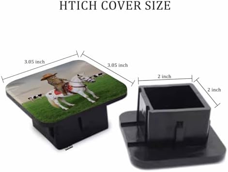 Hitch Cover Plug Cat Cowboy, 2 Inch Receivers Diameter Funny Cowboys Cat Horse - Image 2