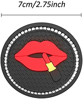 Bling Cup Holder Insert Coasters, 2.75 Inch Crystal Rhinestone Rubber Pad - Image 3