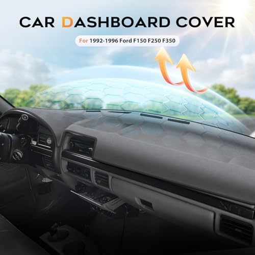 CARTIST Gray Dashboard Cover for 1992-1996 Ford F150 Bronco&1992-1997 F250 F350 - Image 3