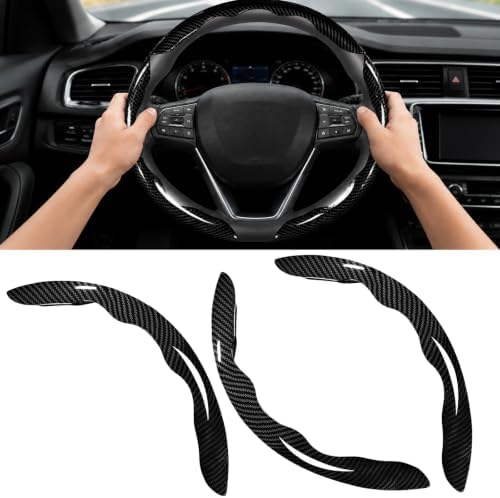 3pcs Universal Carbon Fiber Steering Wheel Cover, Anti-Slip & Segmented Design by Unknown