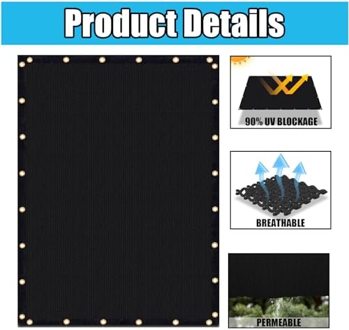 Amagenix 90% Shade Fabric 10'X 23' Black Sun Shade Cloth - Image 3