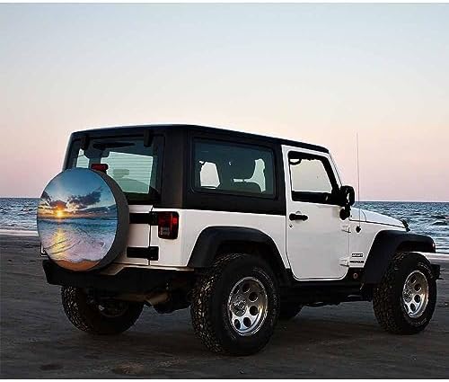 Beautiful Cloudscape Spare Tire Cover Sea Waves Beach Sunrise Sunlight Sky - Image 5