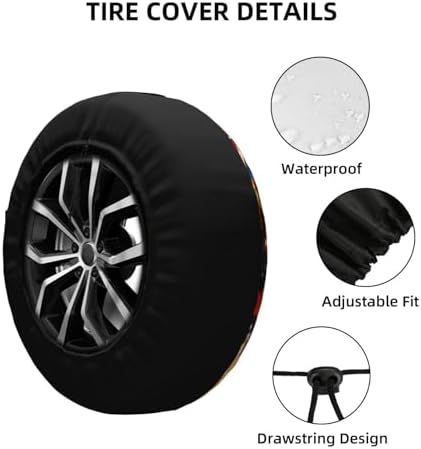 Squirrels with The American Flag Spare Tire Cover Weatherproof Wheel Protectors - Image 3