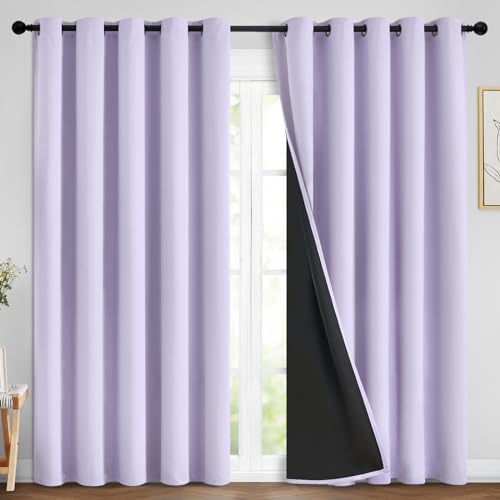 Yakamok Lilac 100% Blackout Curtains 84 Inches Long by Yakamok