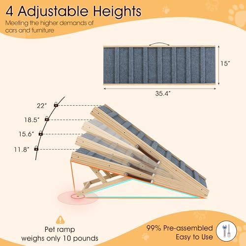Dog Ramp for Bed, 35.4" Pet Ramp for Small & Large Dogs - Image 5