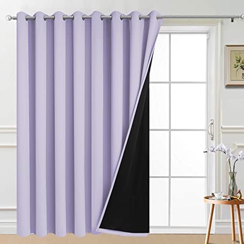 Yakamok Lilac 100% Blackout Patio Door Curtain Panels W100 x L84, 1 Panel by Yakamok