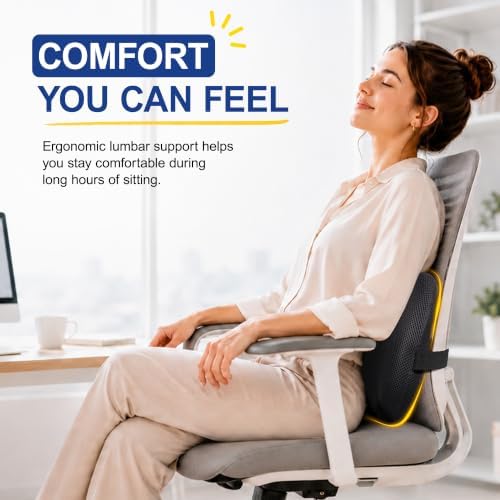 Lumbar Support Pillow for Car, Back Support Cushion for Office Chairs - Image 2