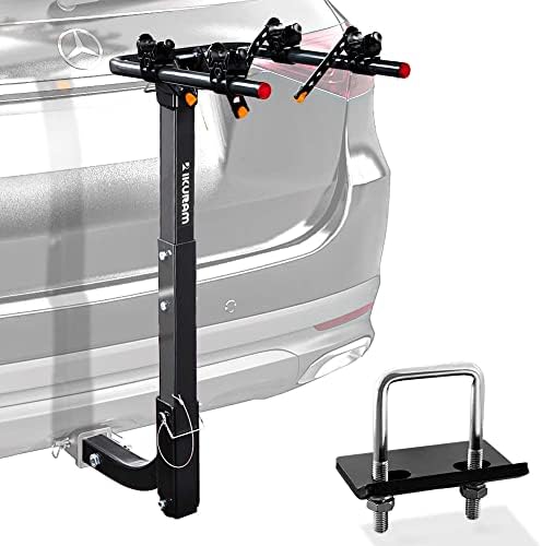 IKURAM R 2 Bike Hitch Mount Foldable Bicycle Carrier, Fits 2" Receiver by IKURAMR