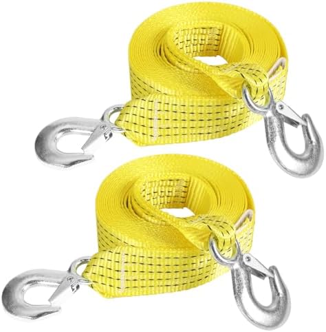 2 PCS 2" x 20ft Tow Strap with Hooks Heavy Duty Recovery Strap 15000 lbs by Unknown