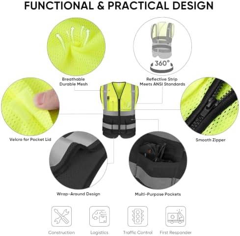 TICONN High Visibility Reflective Safety Vest - Image 2