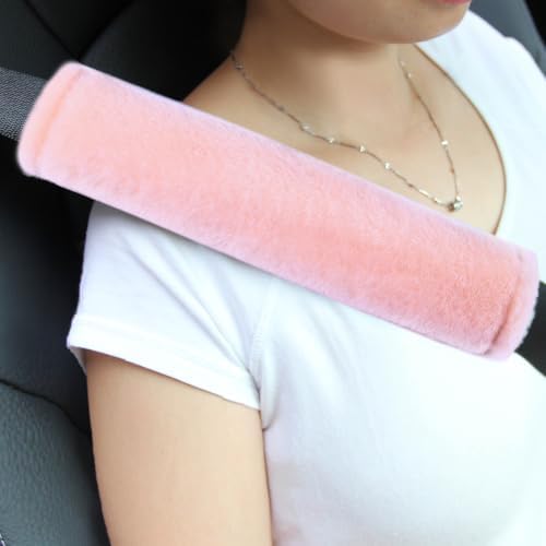Amooca 2-Pack Soft Furry Universal Seatbelt Cover Car Shoulder Pad by Amooca