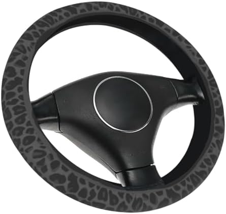 Black Leopard Cheetah Steering Wheel Cover, Anti-Slip Universal Car Steering - Image 6