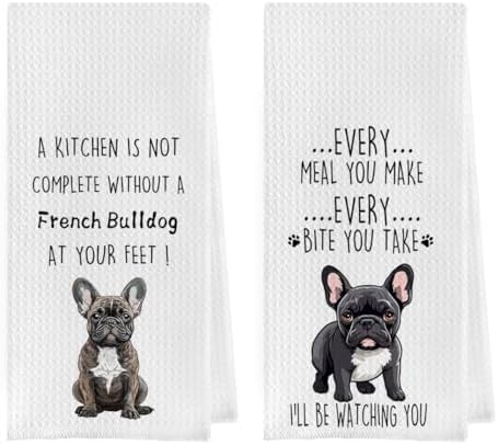 French Bulldog Dish Towels Set by Geqtt