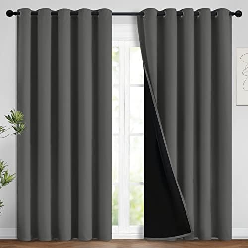 Yakamok Total Blackout Curtains, 2 Thick Layers Completely Blackout Soild by Yakamok