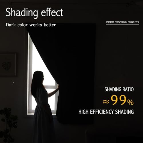 Room Darkening Curtains with Adhesive Backing Tool Free Hanging Window Drapes - Image 3