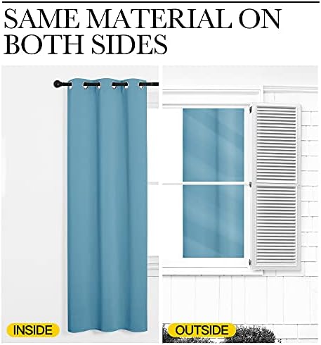 NICETOWN Blackout Curtains for Living Room 2 Panels 55" x 102" Teal Blue - Image 5