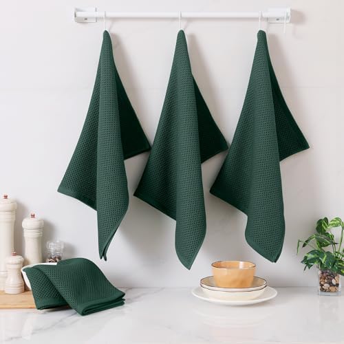 Homaxy 100% Cotton Oversized Waffle Weave Kitchen Towels 4-Pack - Image 6