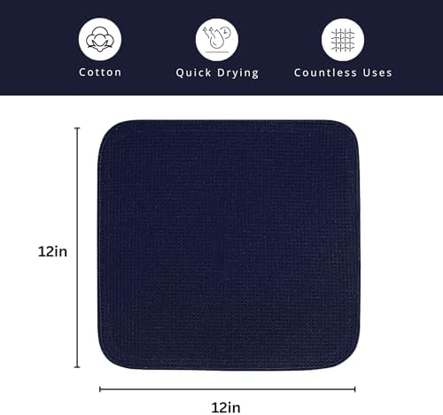 PurpleEssences Solid Kitchen Cloths, Dish Cloth 12x12 Set of 6 - Image 2