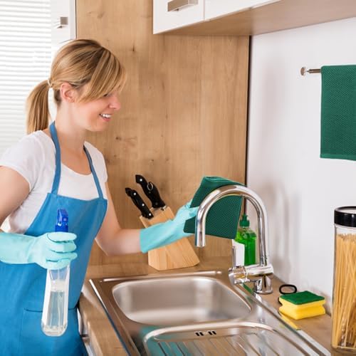 Kitinjoy 100% Cotton Waffle 4-Pack Kitchen Towels, Dark Green - Image 5