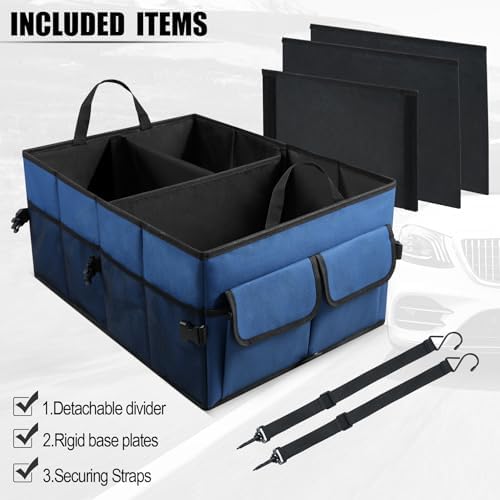 UYYE Auto Collapsible Trunk Organizer, 3 Large Compartments and 6 Pockets - Image 4