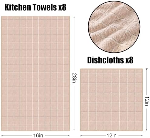 Homaxy Microfiber Kitchen Towels and Dishcloths Sets, 12 Pack - Image 6