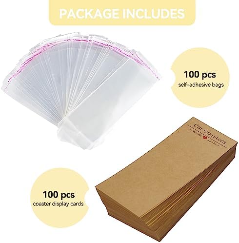 Vcekract 100 PCS Kraft Sublimation Blanks Car Coasters Packaging - Image 2
