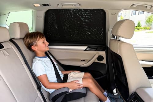 PEYOU Car Window Shades for Baby 2 Pack, Stretchable & Breathable Spandex Rear - Image 3